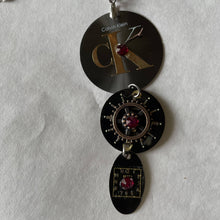 Load image into Gallery viewer, Joyce Pierce- Black Watch Dial Pendant- Red Crystals, Jewelry, Joyce Pierce, Atrium 916 - Sacramento.Shop