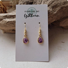 Load image into Gallery viewer, Island Girl Art - Pressed Flower Earrings - Purple Mini Bouquet, Jewelry, Island Girl Art by Rhean, Atrium 916 - Sacramento.Shop