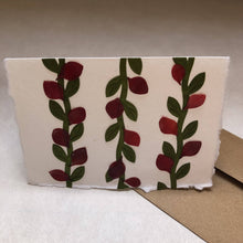 Load image into Gallery viewer, Susan Twining Creations - Red petal and green silk vine Greeting Card - 3 1/2 x 5", Stationery, Susan Twining Creations, Atrium 916 - Sacramento.Shop