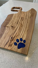 Load image into Gallery viewer, WCS Designs - Olive Wood Charcuterie Board with Blue Paw inlay, Kitchen & Dishware, WCS Designs, Atrium 916 - Sacramento.Shop