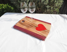 Load image into Gallery viewer, WCS Designs- Ambrosia Maple Charcuterie Board w/red heart, Wood Working, WCS Designs, Atrium 916 - Sacramento.Shop