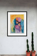 Load image into Gallery viewer, Edda Davila - Woman with Flowers in her head Painting 22”x30”, Wall Art, Edda Davila, Sacramento . Shop