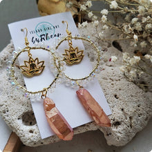 Load image into Gallery viewer, Island Girl Art - Natural Stone Earrings - Crystal Quartz Lotus, Jewelry, Island Girl Art by Rhean, Atrium 916 - Sacramento.Shop