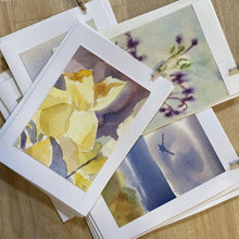 Load image into Gallery viewer, Allison S - Singles - Recycled Original Watercolor Art Note Cards (4) 5"x7", Crafts, Allison Spreadborough, Sacramento . Shop