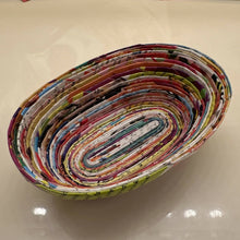 Load image into Gallery viewer, Paper Zen Designs - Oval Rolled Upcycled Magazine Paper Container, Home Decor, Paper Zen Designs, Atrium 916 - Sacramento.Shop