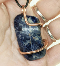 Load image into Gallery viewer, Arcane Moon - Cold forged Copper Wrapped Sodalite Pendant, Jewelry, Arcane Moon, Atrium 916 - Sacramento.Shop