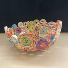 Load image into Gallery viewer, Paper Zen Designs - Mini Rolled Coiled Magazine Bowl Yellow/Blue, Home Decor, Paper Zen Designs, Atrium 916 - Sacramento.Shop