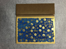 Load image into Gallery viewer, Susan Twining Creations - Greeting Card with Gold Dots on Blue Background, Stationery, Susan Twining Creations, Sacramento . Shop