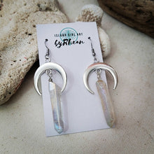 Load image into Gallery viewer, Island Girl Art - Natural Stone Earrings - Silver Crescent Quartz Dangle, Jewelry, Island Girl Art by Rhean, Atrium 916 - Sacramento.Shop