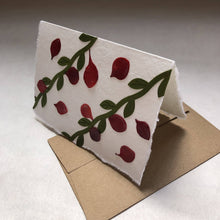 Load image into Gallery viewer, Susan Twining Creations - Red petal and green silk vine Greeting Card - 3 1/2 x 5", Stationery, Susan Twining Creations, Atrium 916 - Sacramento.Shop