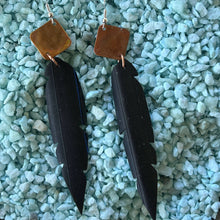 Load image into Gallery viewer, Joyce Pierce - Square Recycled Copper and Inner Tube Earring, Jewelry, Joyce Pierce, Atrium 916 - Sacramento.Shop