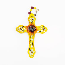 Load image into Gallery viewer, Elysiumstar Art - ‘Daisies’ - OOAK Pop Surreal Wall Decor Wooden Cross with Eye, Wall Art, Elysiumstar Art, Sacramento . Shop