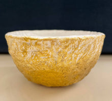 Load image into Gallery viewer, Paper Zen Designs - Small Maple Gold/White Paper Mache Pulp Bowl, Home Decor, Paper Zen Designs, Sacramento . Shop