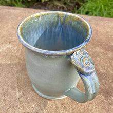 Load image into Gallery viewer, Angie Talbert Studios- Stone Blue Mug with Thumbrest, Ceramics, Angie Talbert Studios, Atrium 916 - Sacramento.Shop