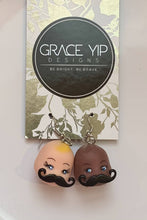 Load image into Gallery viewer, Grace Yip Designs- Mustache Baby earrings- together, Jewelry, Grace Yip Designs, Atrium 916 - Sacramento.Shop