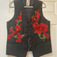 Load image into Gallery viewer, Maggie Devos - Red Floral Vest - Size Lg, Fashion, Maggie Devos, Atrium 916 - Sacramento.Shop
