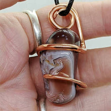 Load image into Gallery viewer, Arcane Moon - Copper Wrapped Banded Agate Pendant, Jewelry, Arcane Moon, Atrium 916 - Sacramento.Shop