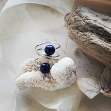 Load image into Gallery viewer, Island Girl Art - Wire Wrapped Ring- Twin Lapis, Jewelry, Island Girl Art by Rhean, Atrium 916 - Sacramento.Shop