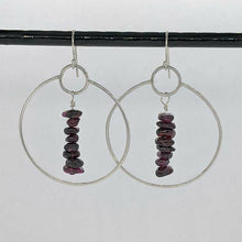 Load image into Gallery viewer, Arcane Moon - Sterling Silver Hoop Earrings with Gemstone Dangle, Jewelry, Arcane Moon, Atrium 916 - Sacramento.Shop