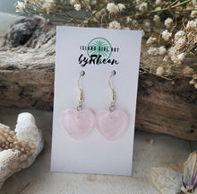 Load image into Gallery viewer, Island Girl Art - Natural Stone Earrings - Rose Quartz Heart, Jewelry, Island Girl Art by Rhean, Atrium 916 - Sacramento.Shop