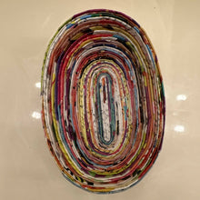Load image into Gallery viewer, Paper Zen Designs - Oval Rolled Upcycled Magazine Paper Container, Home Decor, Paper Zen Designs, Atrium 916 - Sacramento.Shop