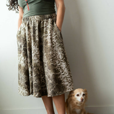 Maria Canta - Adult Midi Skirt in Snake Animal Print, Fashion, Maria Canta, Atrium 916 - Sacramento.Shop