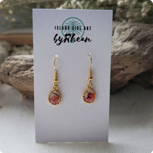 Load image into Gallery viewer, Island Girl Art - Pressed Flower Earrings - Red Mini Bouquet, Jewelry, Island Girl Art by Rhean, Atrium 916 - Sacramento.Shop