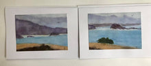 Load image into Gallery viewer, Allison S - Pacific Ocean - Recycled Original Watercolor Art Note Cards (2) 5"x7", Crafts, Allison Spreadborough, Sacramento . Shop