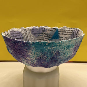 Paper Zen Designs - Purple / Blue Small Paper Mache Pulp Bowl, Home Decor, Paper Zen Designs, Atrium 916 - Sacramento.Shop