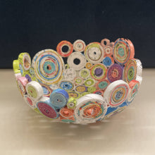 Load image into Gallery viewer, Paper Zen Designs - Mini Rolled Coiled Magazine Bowl Yellow/Blue, Home Decor, Paper Zen Designs, Atrium 916 - Sacramento.Shop