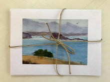 Load image into Gallery viewer, Allison S - Pacific Ocean - Recycled Original Watercolor Art Note Cards (2) 5"x7", Crafts, Allison Spreadborough, Sacramento . Shop
