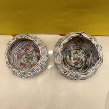 Load image into Gallery viewer, Paper Zen Designs - A Set of Two Paper Weaved Round Basket Containers, Home Decor, Paper Zen Designs, Atrium 916 - Sacramento.Shop