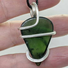 Load image into Gallery viewer, Arcane Moon Sterling Silver Wrapped Nephrite Jade Pendant, Jewelry, Arcane Moon, Atrium 916 - Sacramento.Shop