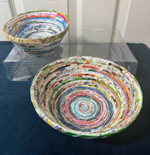 Load image into Gallery viewer, Paper Zen Designs - Rolled Upcycled Magazine Paper Container, Home Decor, Paper Zen Designs, Atrium 916 - Sacramento.Shop