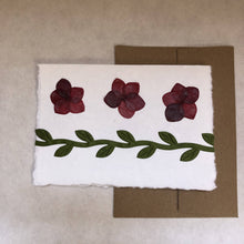 Load image into Gallery viewer, Susan Twining Creations - Red petal and green silk vine Greeting Card - 3 1/2 x 5", Stationery, Susan Twining Creations, Atrium 916 - Sacramento.Shop