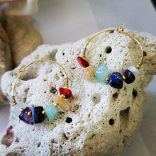Load image into Gallery viewer, Island Girl Art - Gemstone Hoop Earrings, Jewelry, Island Girl Art by Rhean, Atrium 916 - Sacramento.Shop