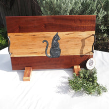Load image into Gallery viewer, WCS Designs- Serving/Charcuterie board with cat inlay, Wood Working, WCS Designs, Atrium 916 - Sacramento.Shop