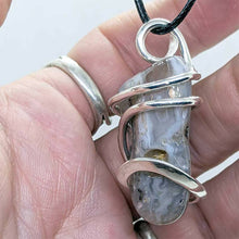 Load image into Gallery viewer, Arcane Moon - Sterling Silver Wrapped Lace Agate Pendant, Jewelry, Arcane Moon, Atrium 916 - Sacramento.Shop