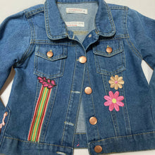 Load image into Gallery viewer, Maggie Devos - Denim Jacket - Fridita w/pink ties - Size 6 child, Fashion, Maggie Devos, Atrium 916 - Sacramento.Shop
