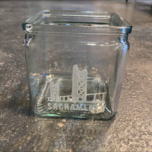 Load image into Gallery viewer, Peace Core Glass Art - Sandblast-Etched Glass "Sacramento" Tower Bridge Candle Holder, Glasswork, Peace Core Glass Art, Atrium 916 - Sacramento.Shop