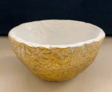 Load image into Gallery viewer, Paper Zen Designs - Small Maple Gold/White Paper Mache Pulp Bowl, Home Decor, Paper Zen Designs, Sacramento . Shop