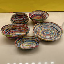 Load image into Gallery viewer, Paper Zen Designs - Rolled Upcycled Magazine Paper Container, Home Decor, Paper Zen Designs, Atrium 916 - Sacramento.Shop