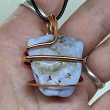 Load image into Gallery viewer, Arcane Moon - Copper Wrapped Blue Lace Agate Pendant, Jewelry, Arcane Moon, Atrium 916 - Sacramento.Shop