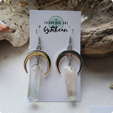 Load image into Gallery viewer, Island Girl Art - Natural Stone Earrings - Silver Crescent Quartz Dangle, Jewelry, Island Girl Art by Rhean, Atrium 916 - Sacramento.Shop