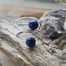 Load image into Gallery viewer, Island Girl Art - Wire Wrapped Ring- Twin Lapis, Jewelry, Island Girl Art by Rhean, Atrium 916 - Sacramento.Shop