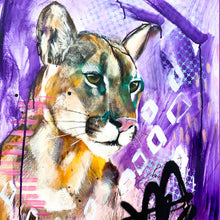 Load image into Gallery viewer, Edda Davila - Lana- Lioness purple, pink and yellow Painting 22”x30”, Wall Art, Edda Davila, Atrium 916 - Sacramento.Shop