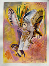 Load image into Gallery viewer, Edda Davila - Pink owls Painting 22”x30”, Wall Art, Edda Davila, Sacramento . Shop