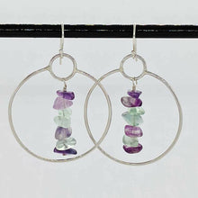 Load image into Gallery viewer, Arcane Moon - Sterling Silver Hoop Earrings with Gemstone Dangle, Jewelry, Arcane Moon, Atrium 916 - Sacramento.Shop