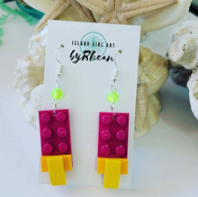 Load image into Gallery viewer, Island Girl Art - Upcycled Brick Earrings- pygo Color Block, Jewelry, Island Girl Art by Rhean, Atrium 916 - Sacramento.Shop
