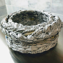 Load image into Gallery viewer, Paper Zen Designs - Recycled Newspaper Woven Basket, Black / White, Home Decor, Paper Zen Designs, Atrium 916 - Sacramento.Shop